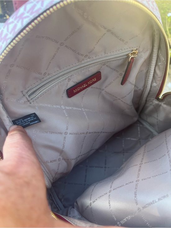Michael Kors Red and Cream Signature Logo Backpack main image 4